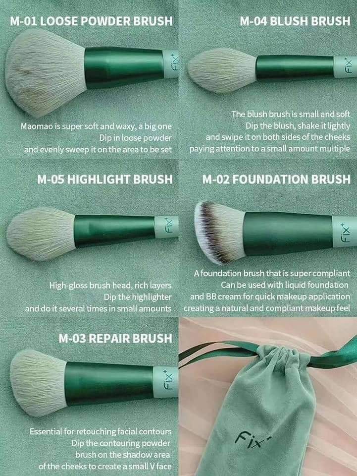 Fix+ 13pcs professional makeup brush set