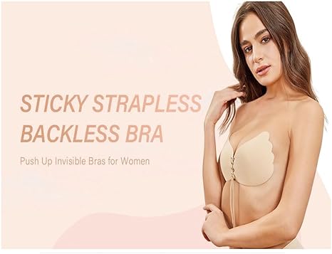 Push Up Cotton Sticky Strapless Adhesive Bra – Lift, Comfort & Confidence