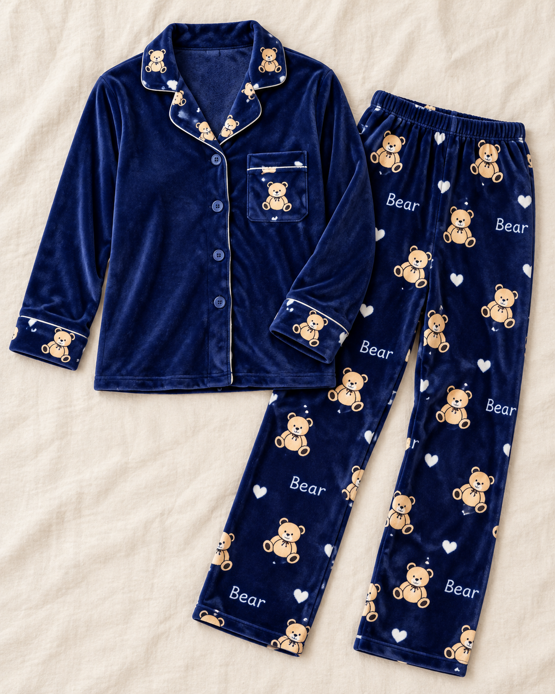Women’s Plush Teddy Bear Pajama Set