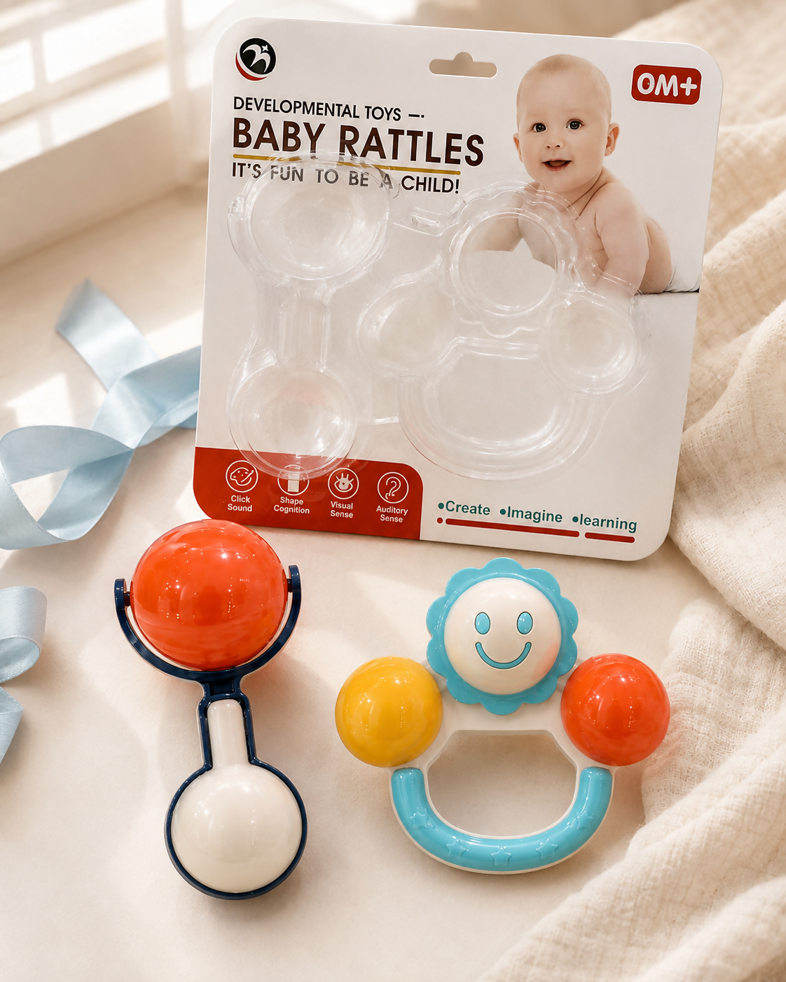 2-Piece Colorful Baby Rattle Set