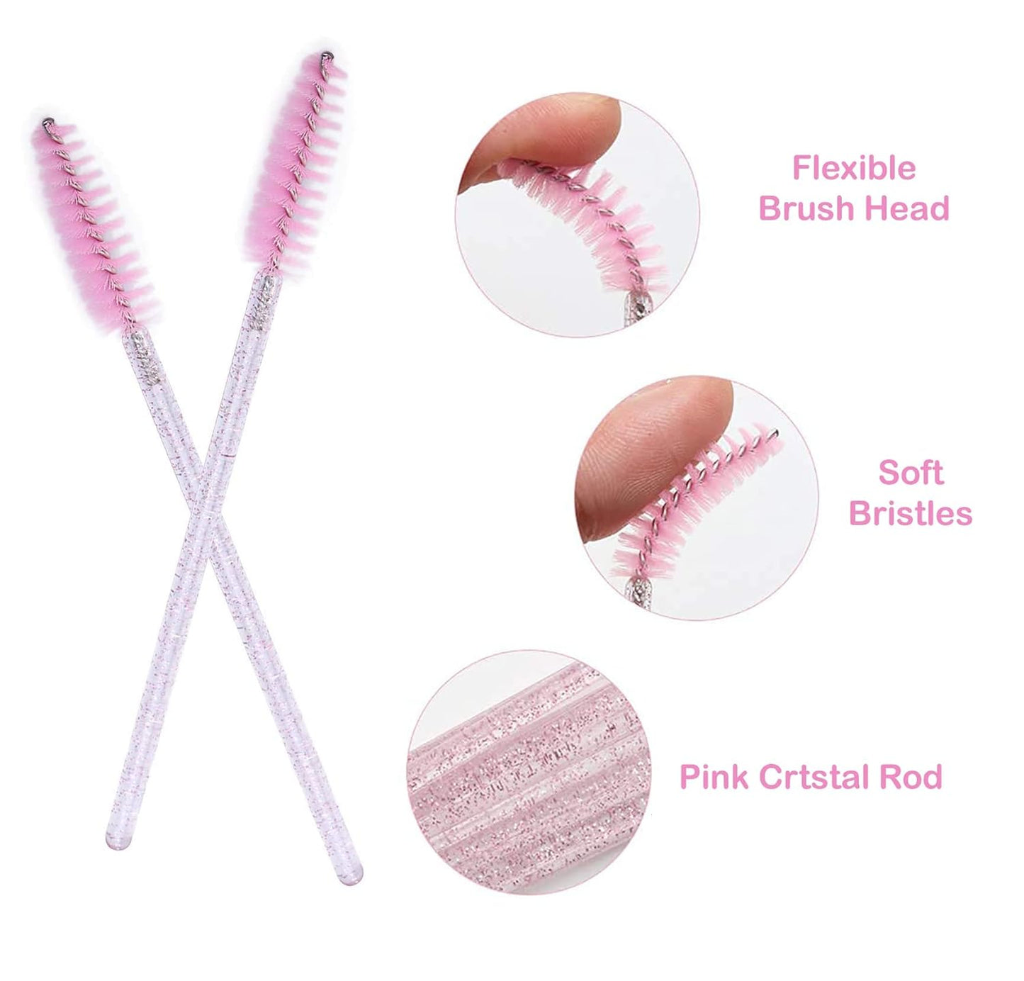 Eyelash Brushes – Pack of 50 Pieces – Clean, Fluff & Maintain