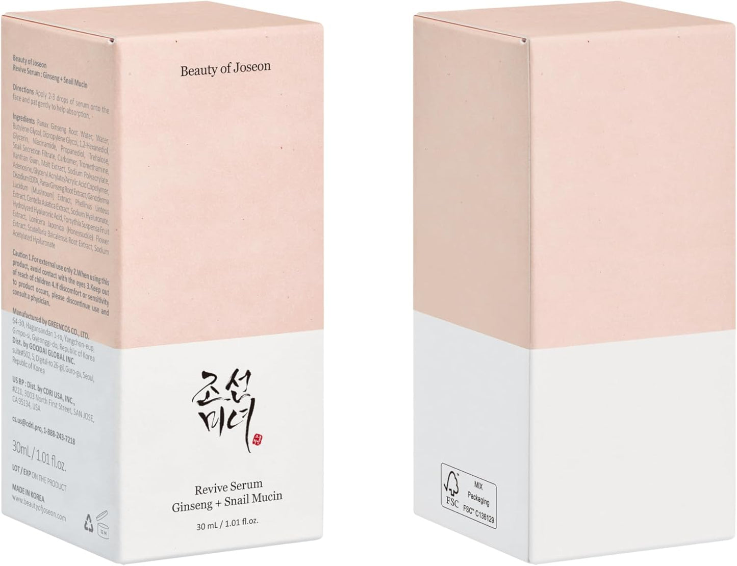 Beauty of Joseon Revive Serum: Ginseng + Snail Mucin – 30 ml