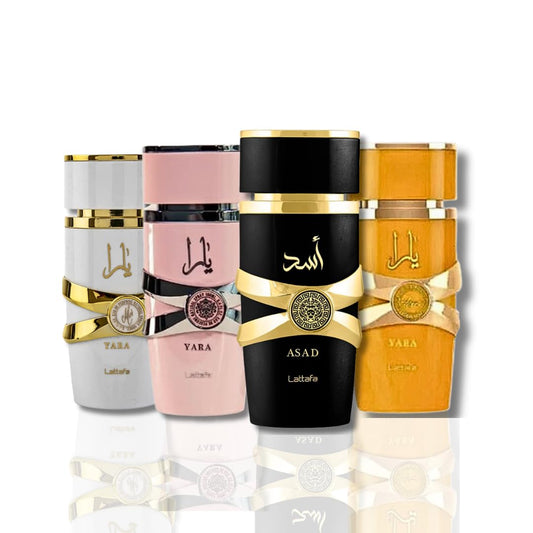Yara Set of 4 – Latafa Perfumes Collection – Elegance in Every Scent