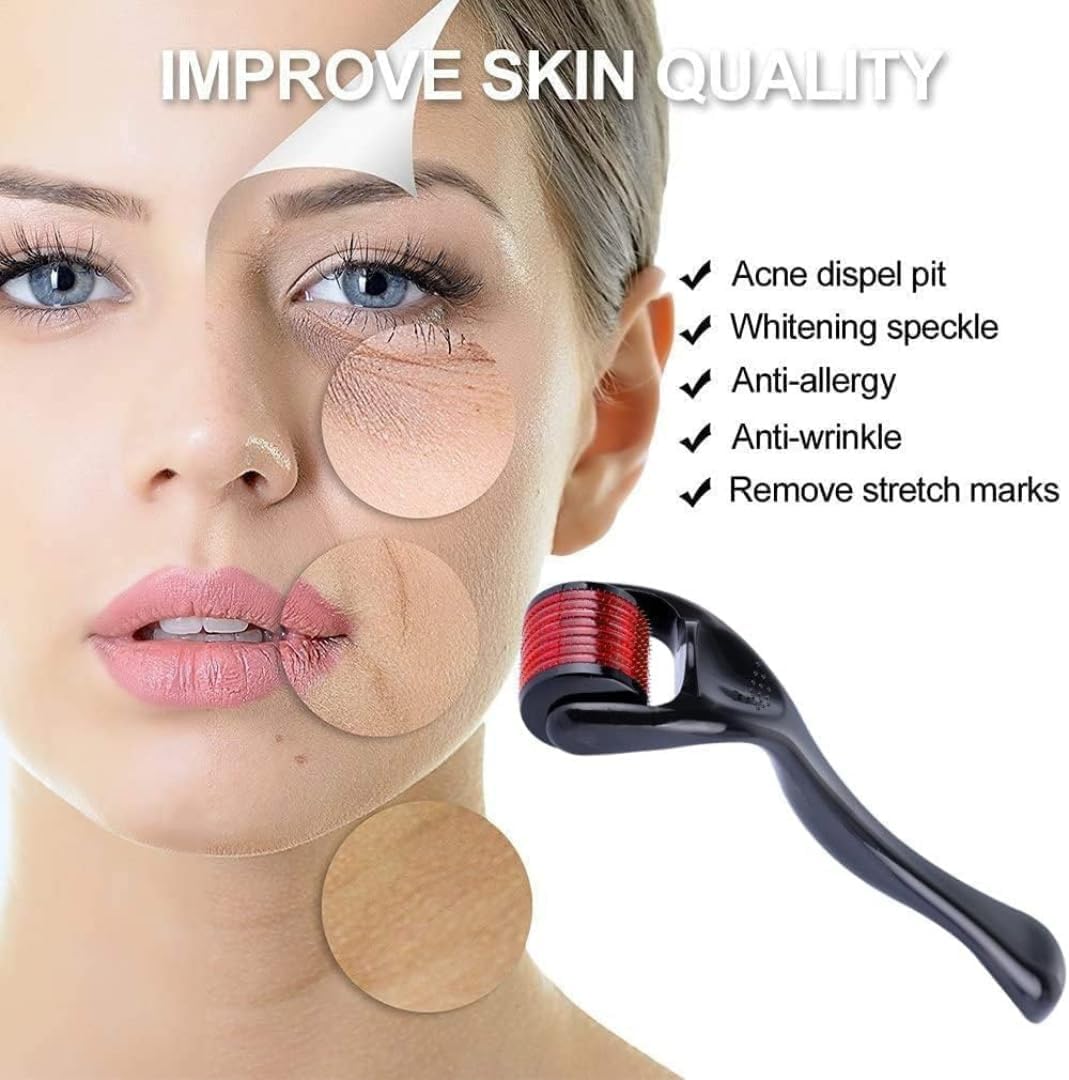 Derma Roller Microneedle Roller for Face (0.25mm, 540 Titanium Needles)