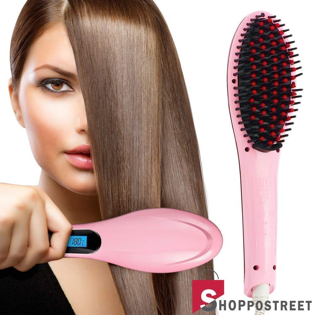 Fast Hair Straightener HQT-906 – Brush & Straighten in One Step!