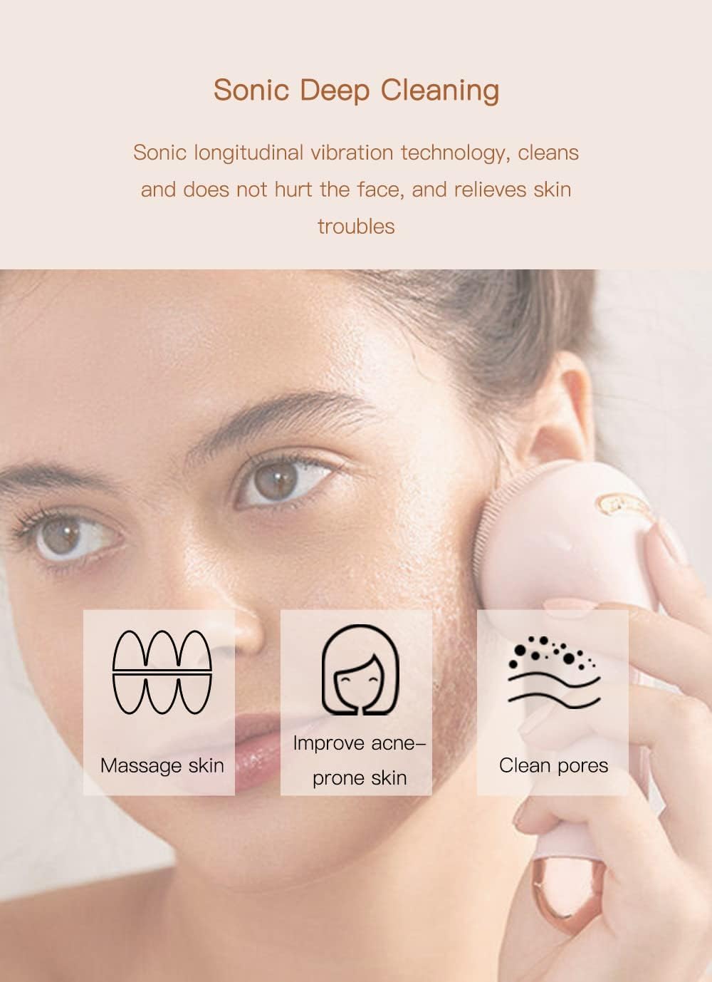 Silicone Facial Cleansing Brush Face Scrubber – Gentle, Deep & Hygienic Cleansing