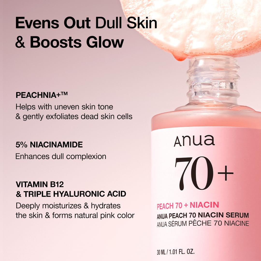 Anua Peach 70 Niacinamide Serum – Brighten, Hydrate & Smooth