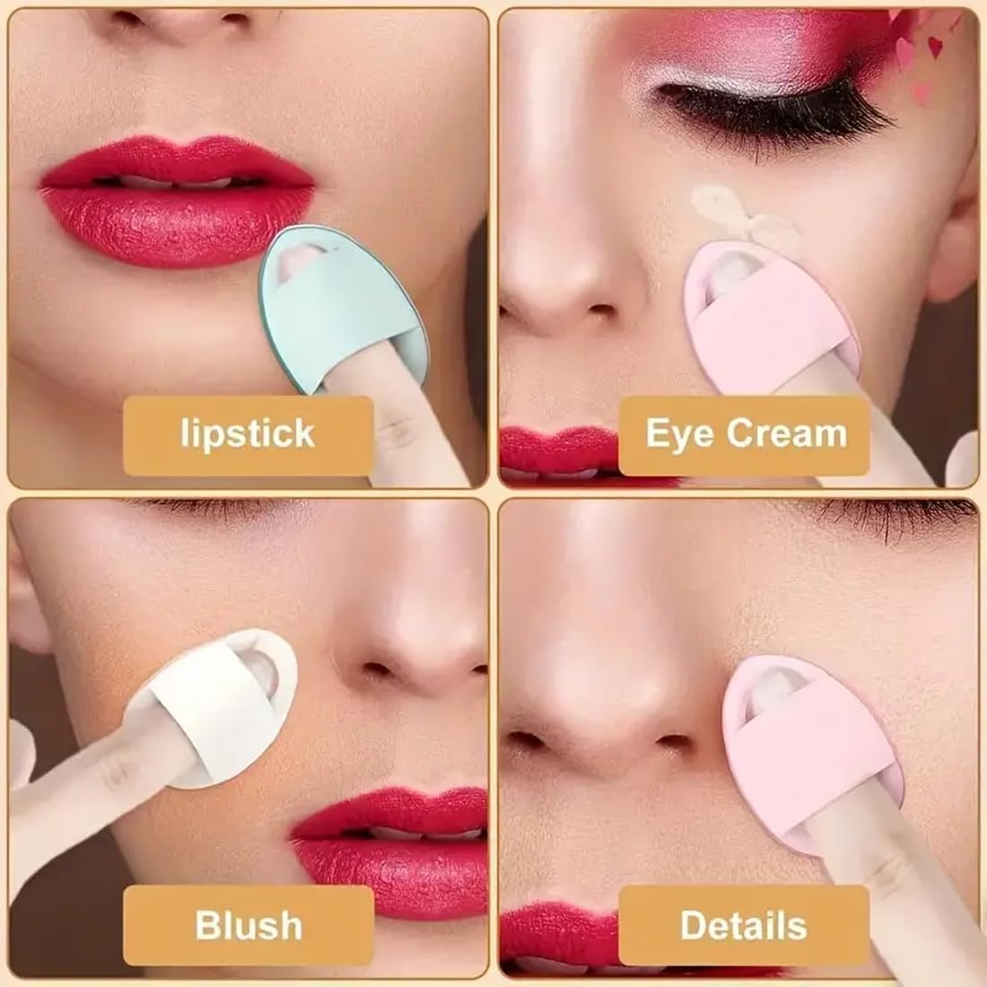 Mini Finger Powder Puff Applicator Set (Pack of 4) – Flawless Touch at Your Fingertips