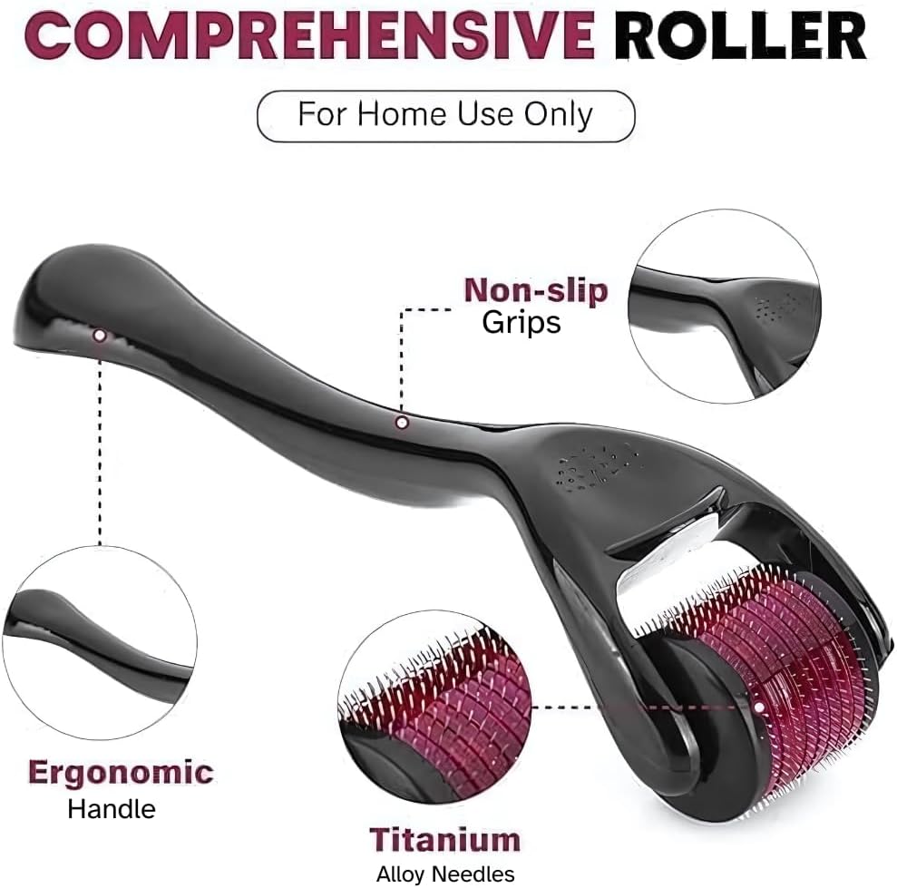 Derma Roller Microneedle Roller for Face (0.25mm, 540 Titanium Needles)