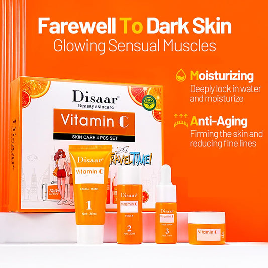 DISAAR Beauty Vitamin C Organic Orange Extract Skin Care Set – Brighten, Refresh & Protect