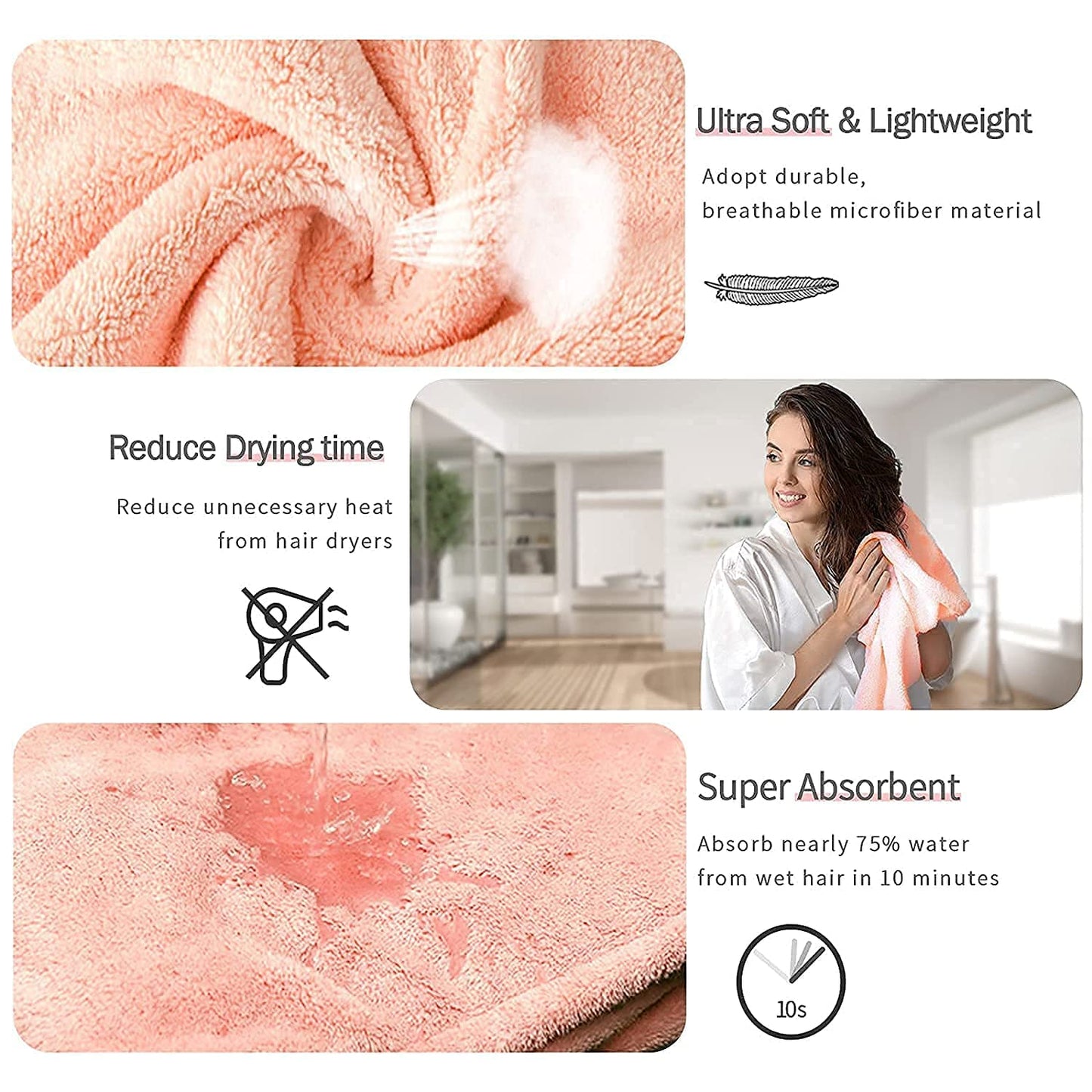 Microfiber Hair Towel Wrap