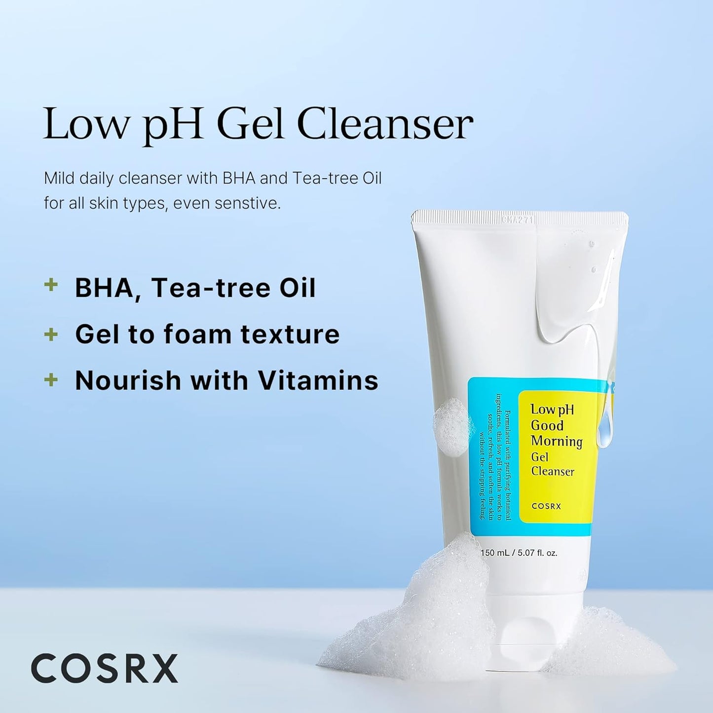 COSRX Low pH Good Morning Gel Cleanser – Gentle, Balanced & Refreshing
