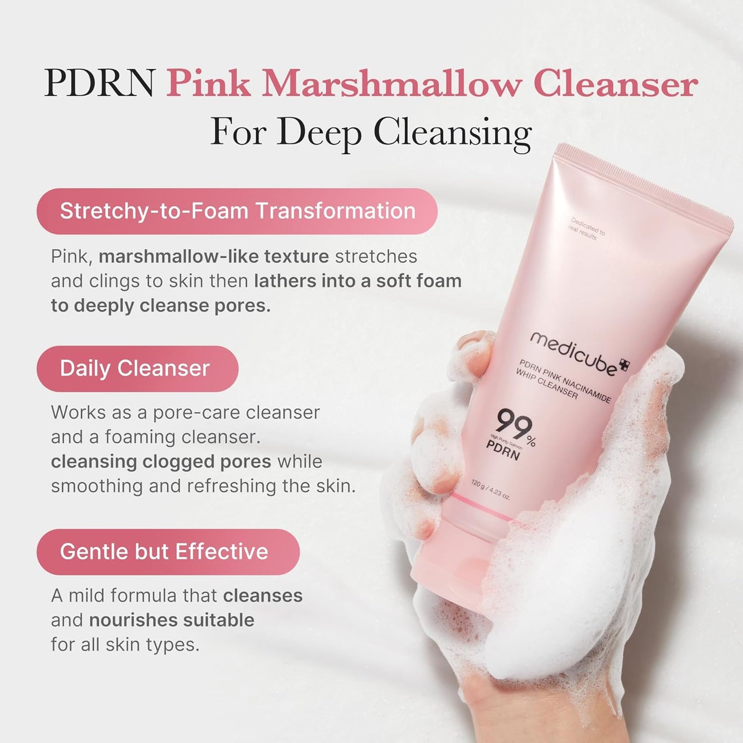 Medicube PDRN Pink Niacinamide Whip Cleanser – Brighten, Cleanse & Revitalize