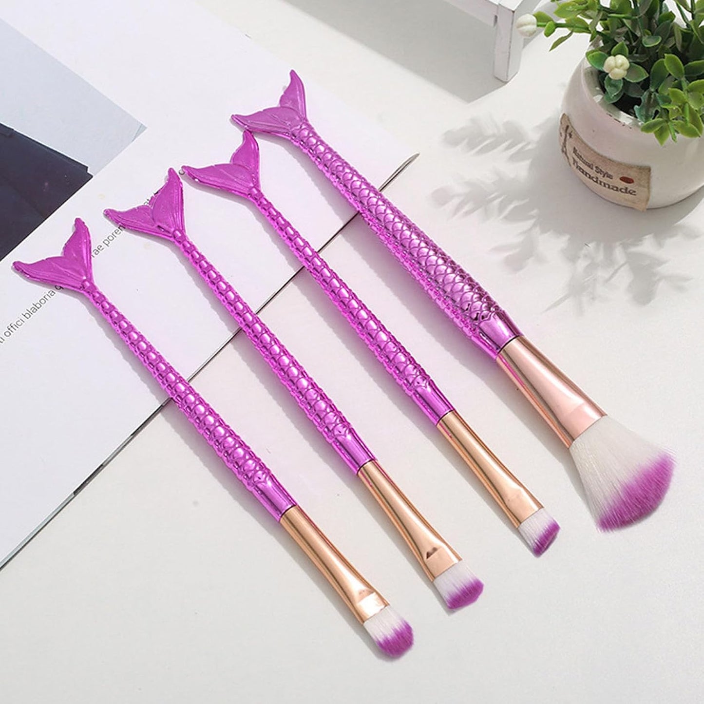 Mermaid Makeup Brush 4 Pieces Set