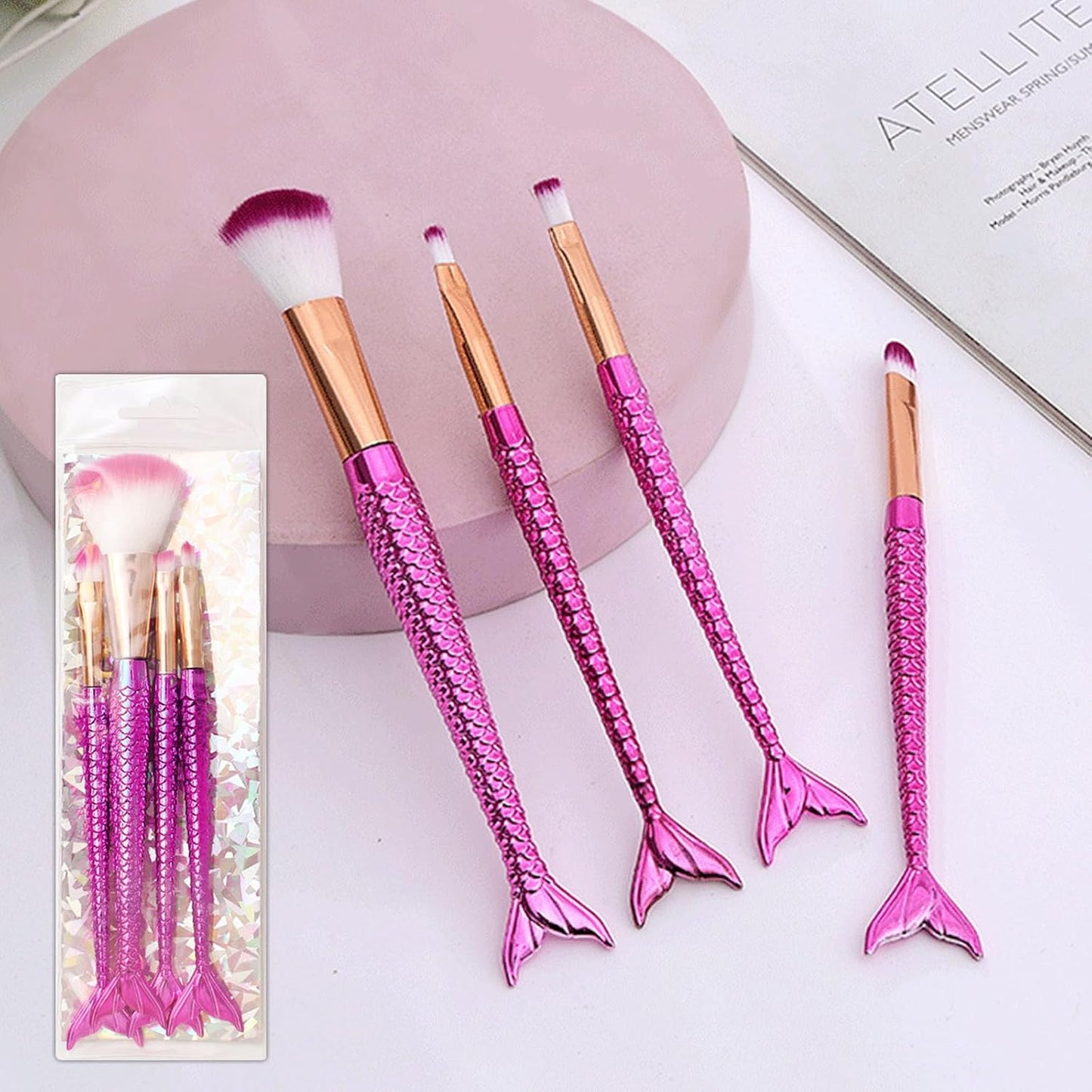 Mermaid Makeup Brush 4 Pieces Set