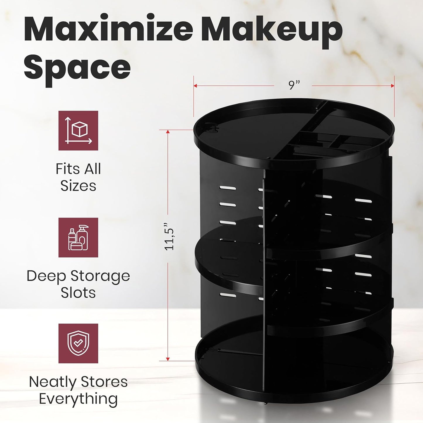 360° Rotating Makeup Organizer – Organize, Access & Beautify