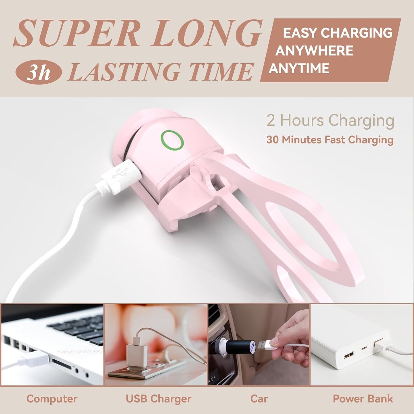 Rechargeable Electric Eyelash Curler – Heat & Lift for Perfect Curls