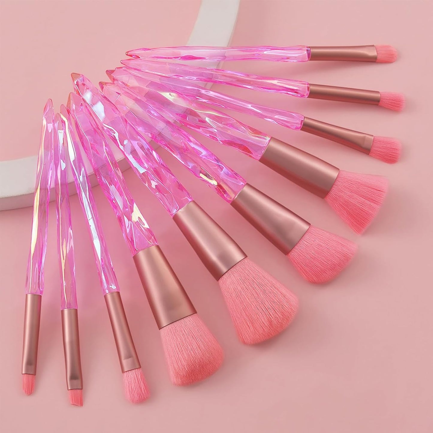 Crystal Pink Makeup Brush Set