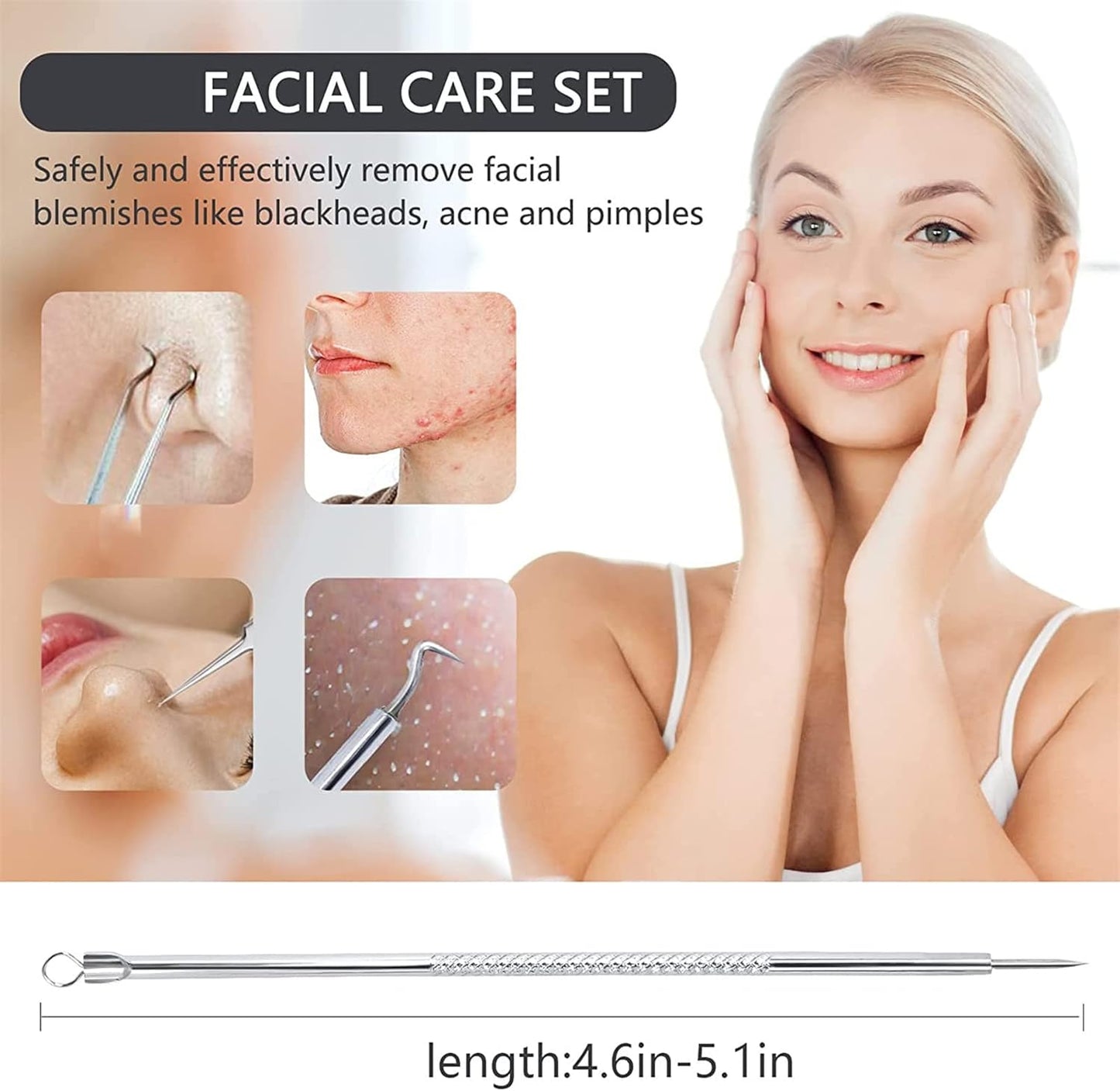 Blackhead Removal Kit – 4-in-1 Stainless Steel Extractor Set