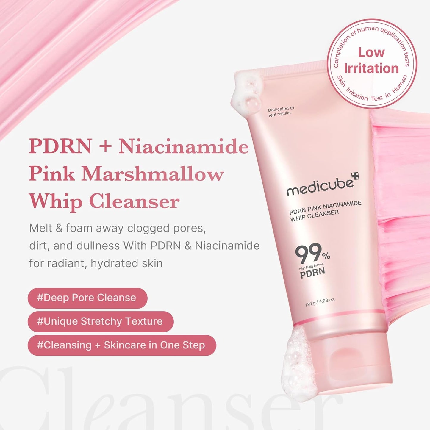 Medicube PDRN Pink Niacinamide Whip Cleanser – Brighten, Cleanse & Revitalize