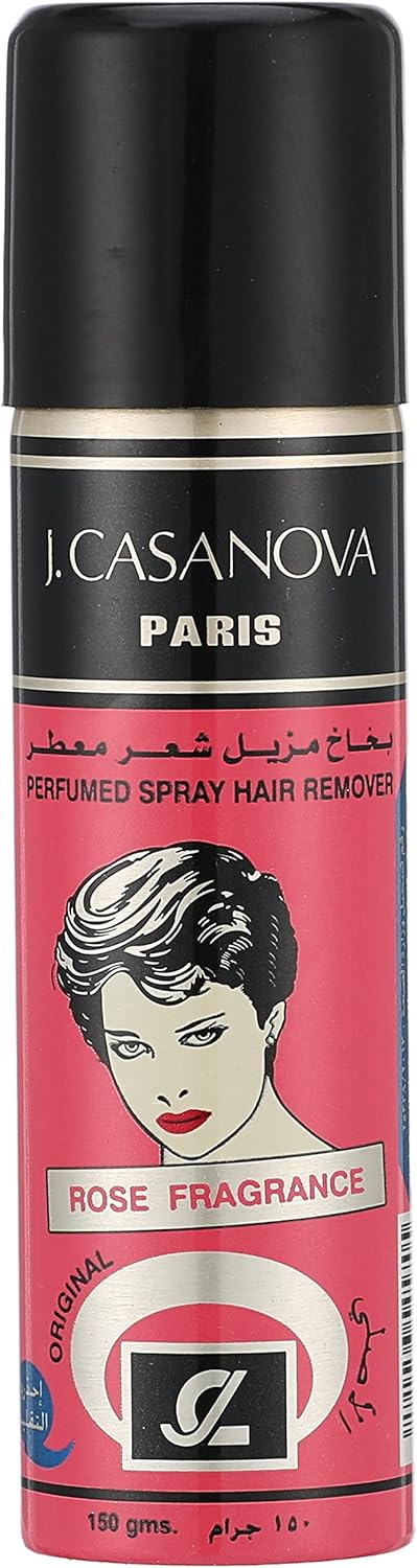J. Casanova Perfumed Spray Hair Remover – 150 g (Rose/Lemon Scent)