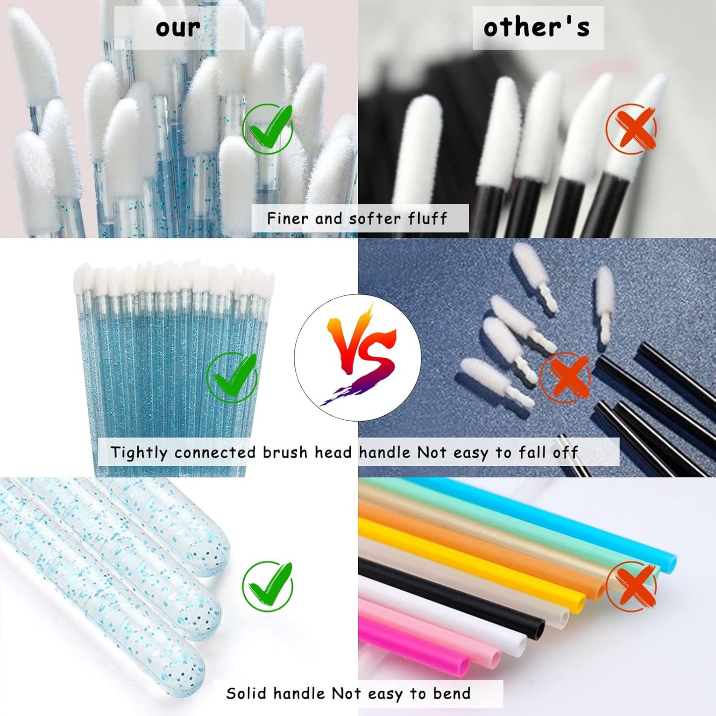 Disposable Lip Brushes – Pack of 60 Pieces – Apply, Blend & Perfect