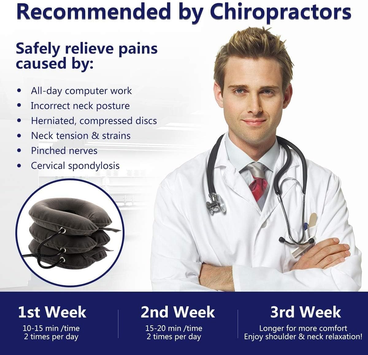 Cervical Neck Traction Device – Instant Neck Pain Relief & Posture Support