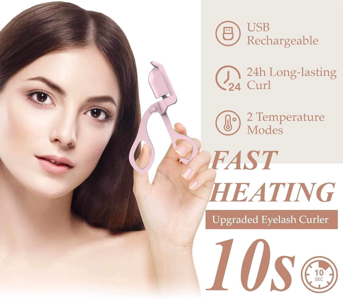 Rechargeable Electric Eyelash Curler – Heat & Lift for Perfect Curls