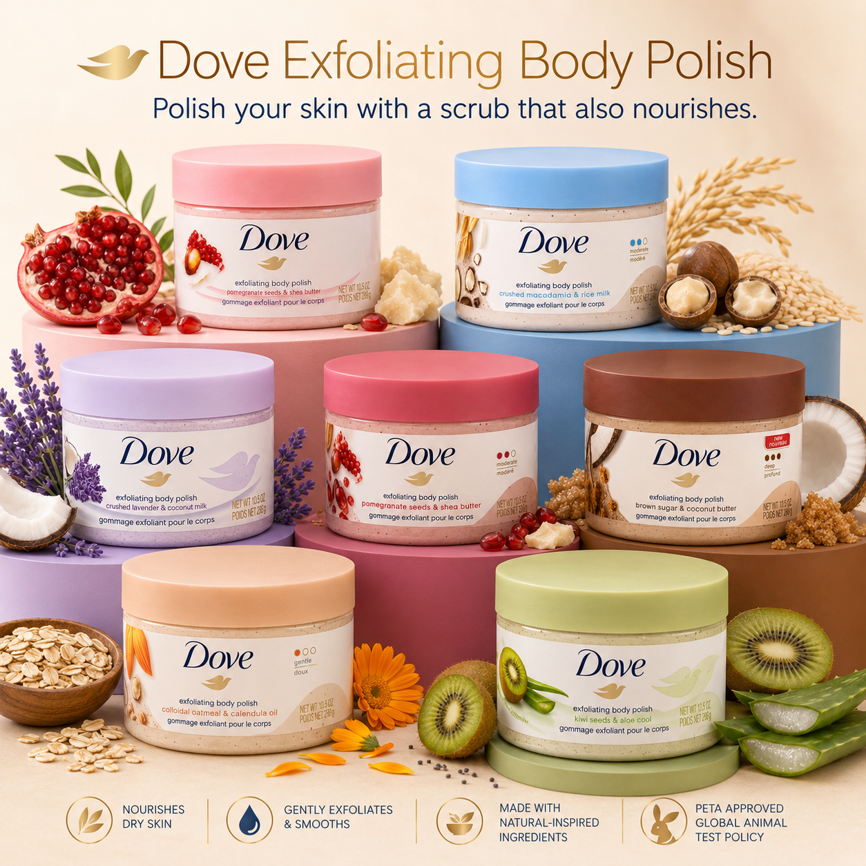 Dove Exfoliating Body Scrub – Smooth, Soft & Radiant Skin