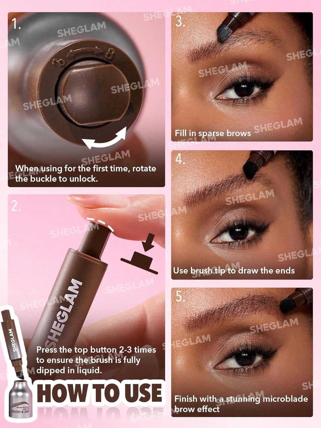 SHEGLAM Brow-fection Angled Brush & Dip