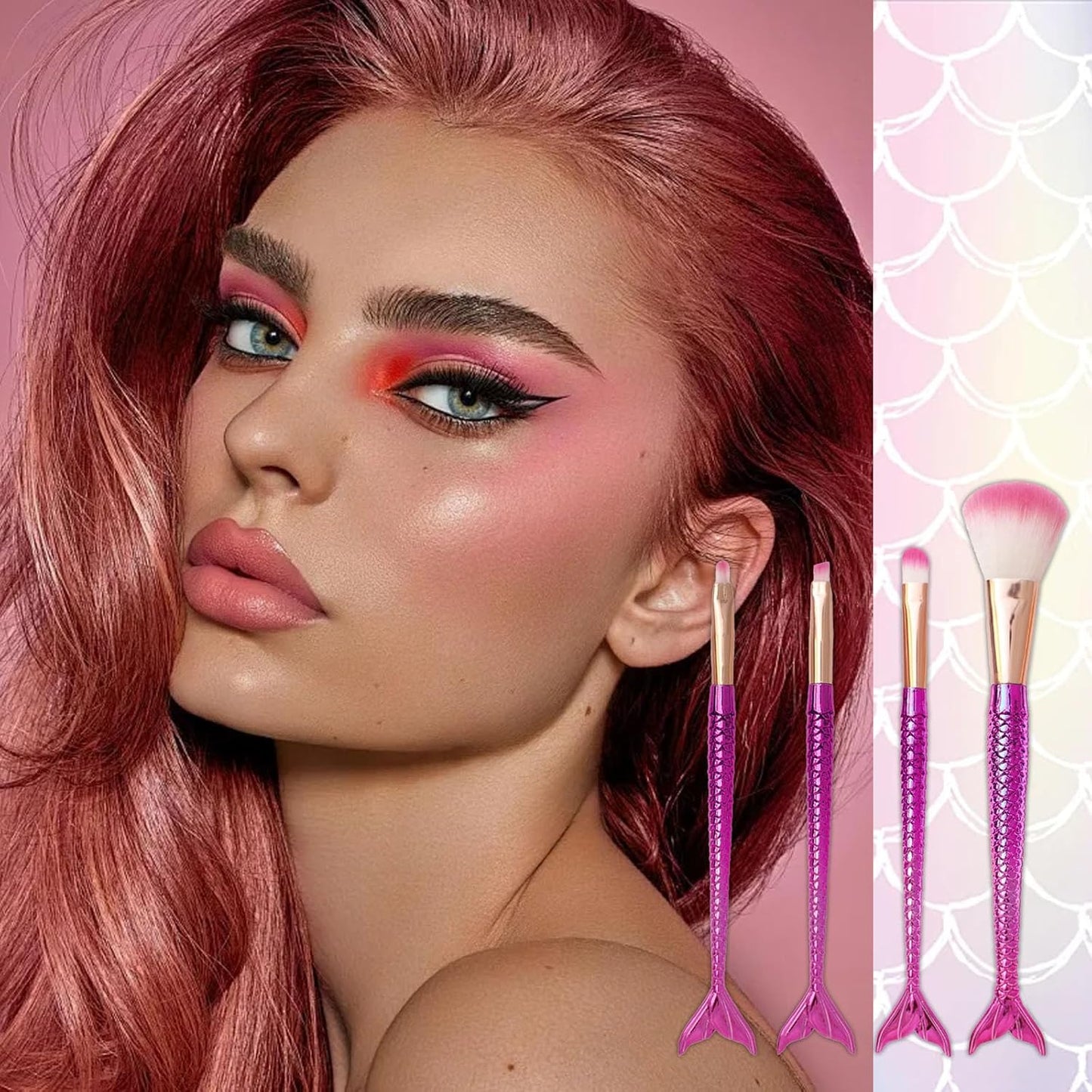 Mermaid Makeup Brush 4 Pieces Set