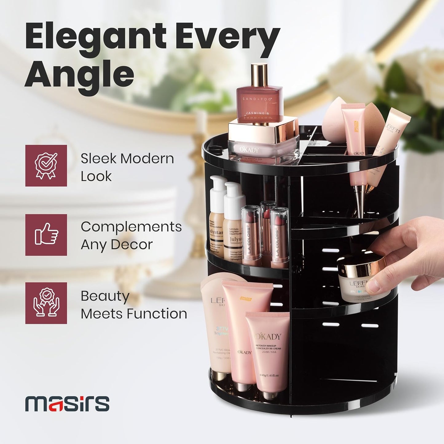 360° Rotating Makeup Organizer – Organize, Access & Beautify