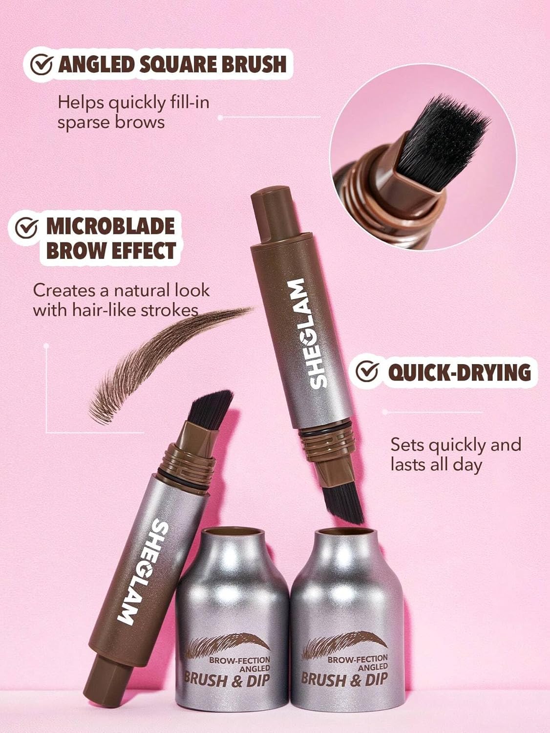 SHEGLAM Brow-fection Angled Brush & Dip