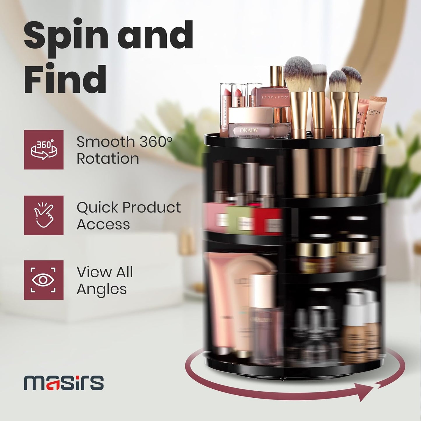 360° Rotating Makeup Organizer – Organize, Access & Beautify