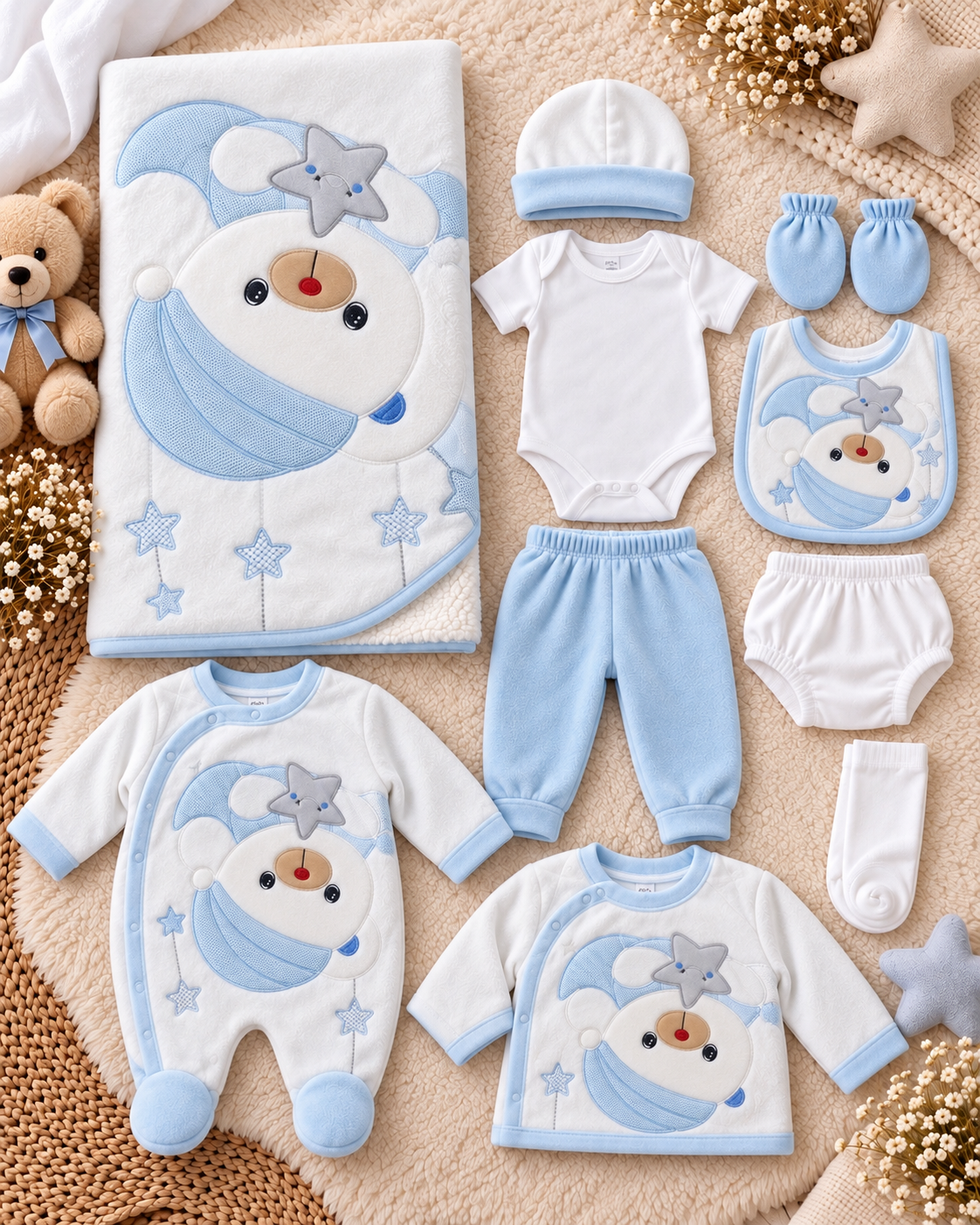 Baby 10-Piece Velvet Hospital Set