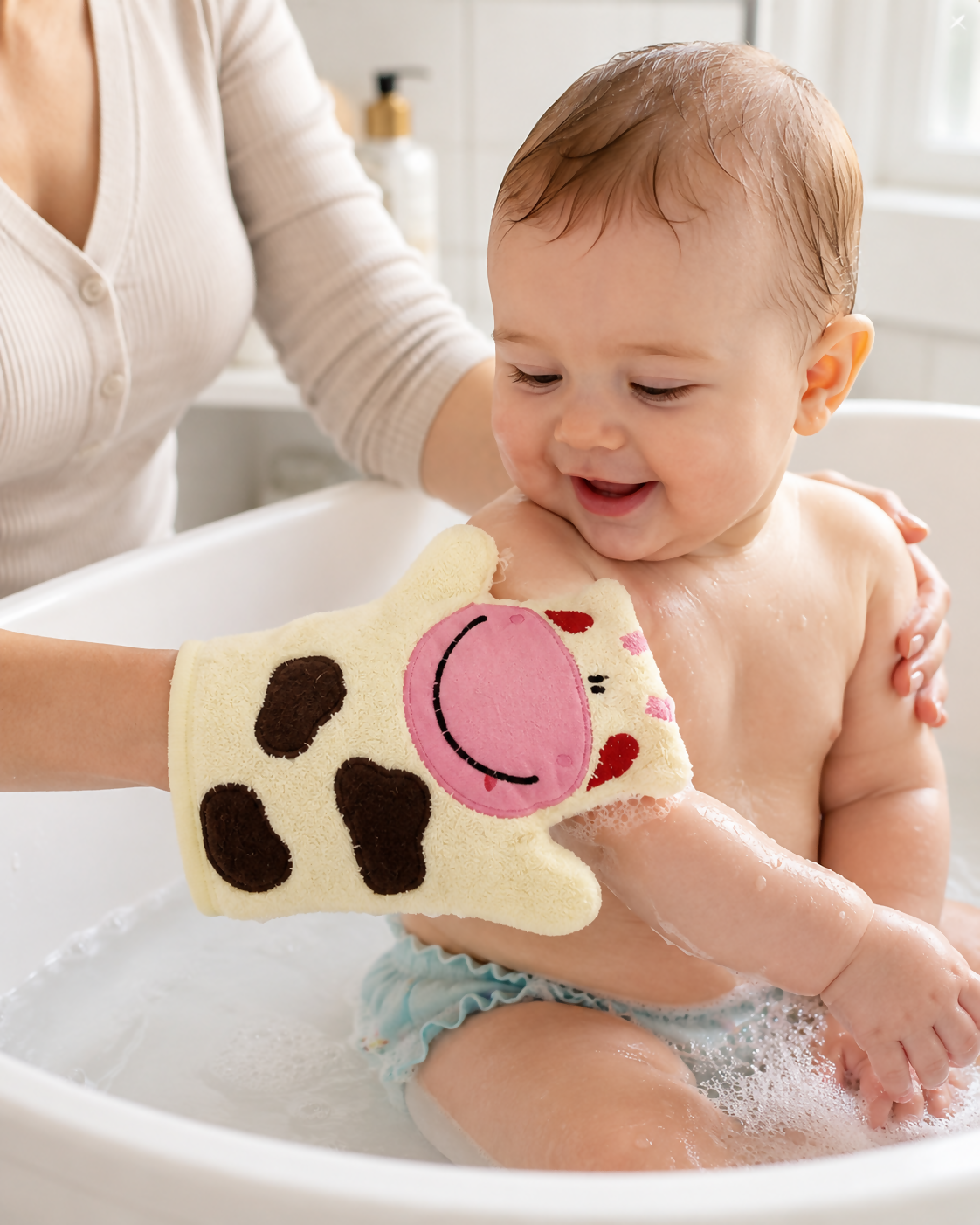 100% Cotton Baby Bath Mitt