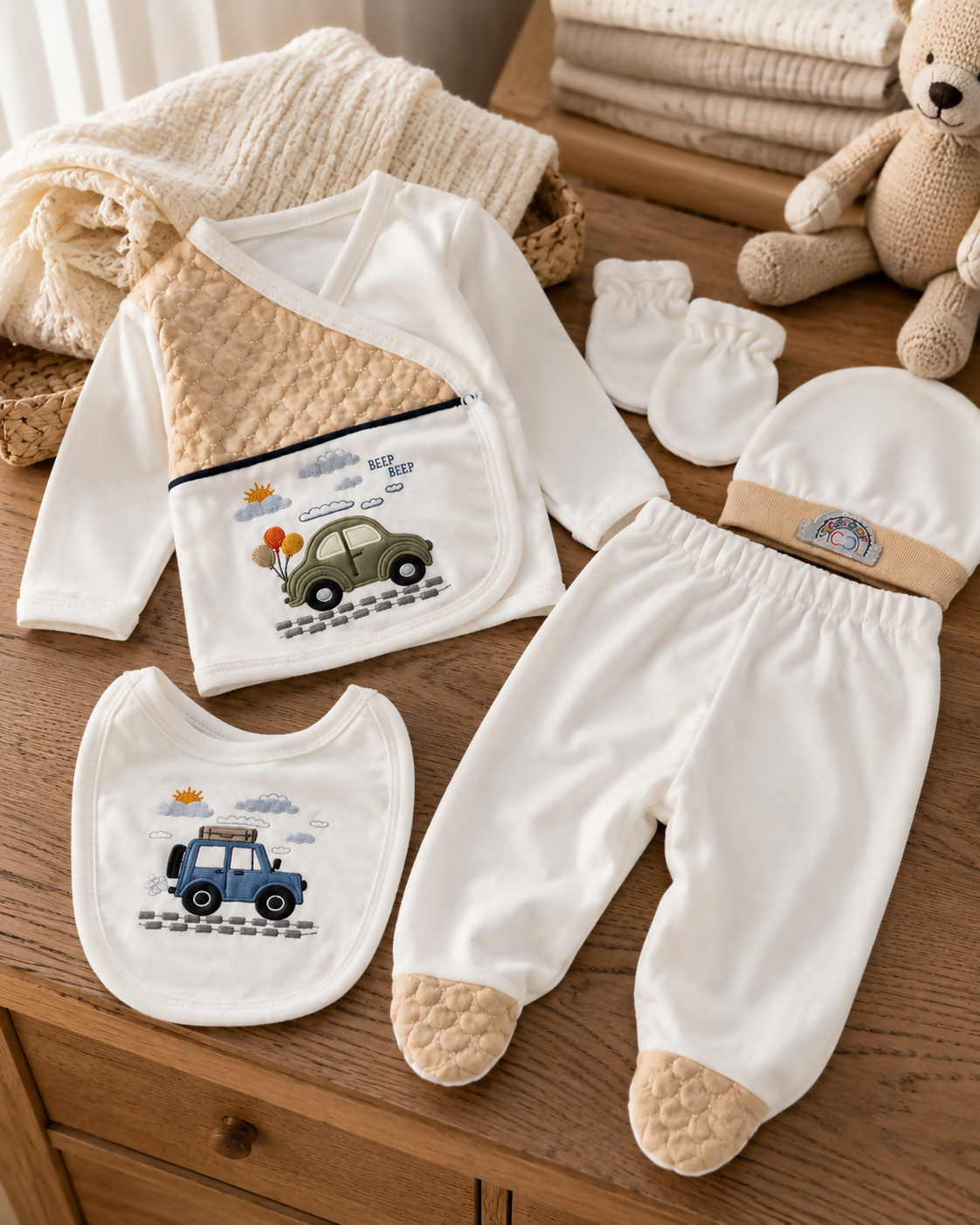 Turkish 5-Piece Newborn Pajama Set