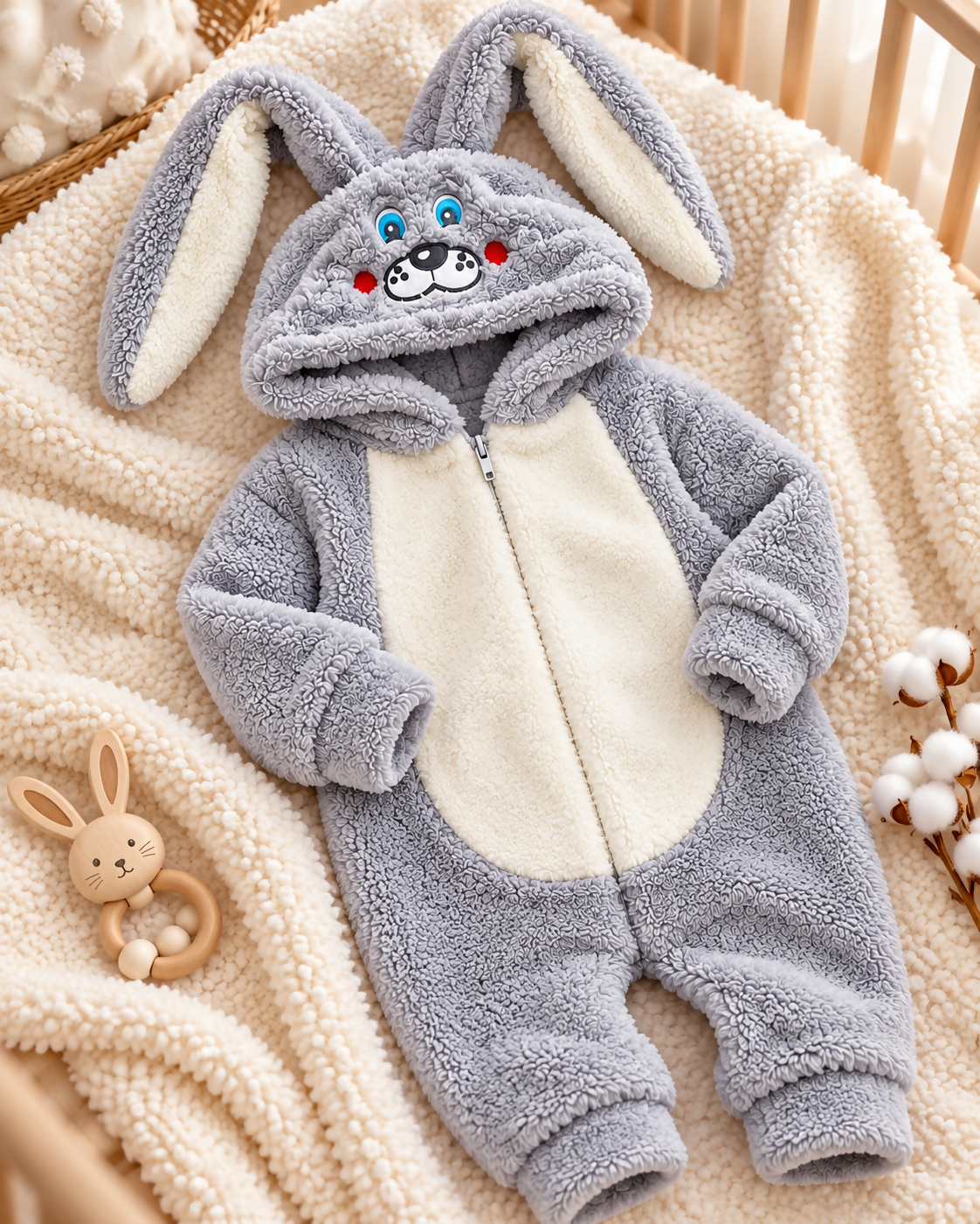 Cozy Bunny Baby Overall