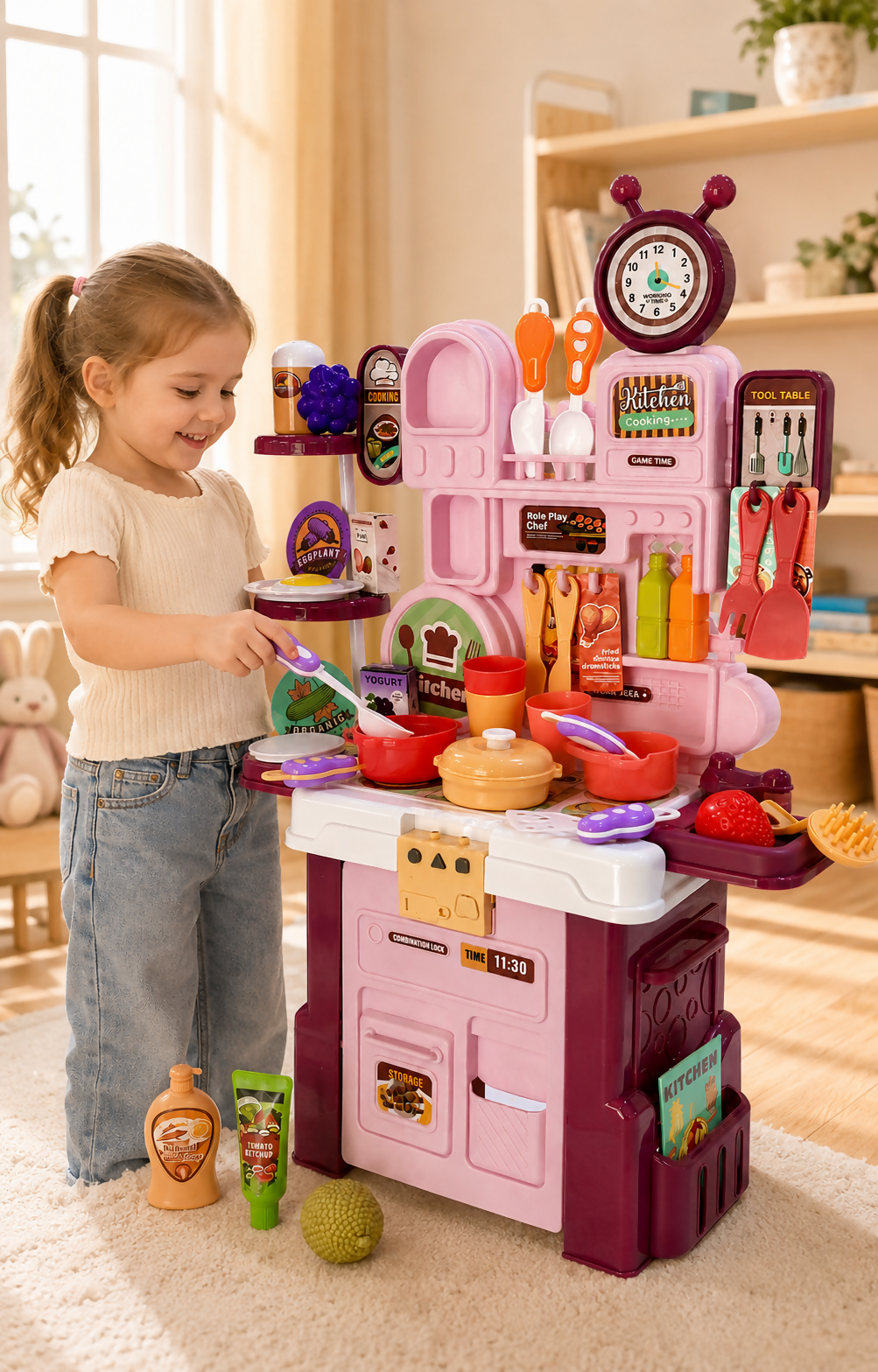 Complete Children’s Play Kitchen – 56 Pieces