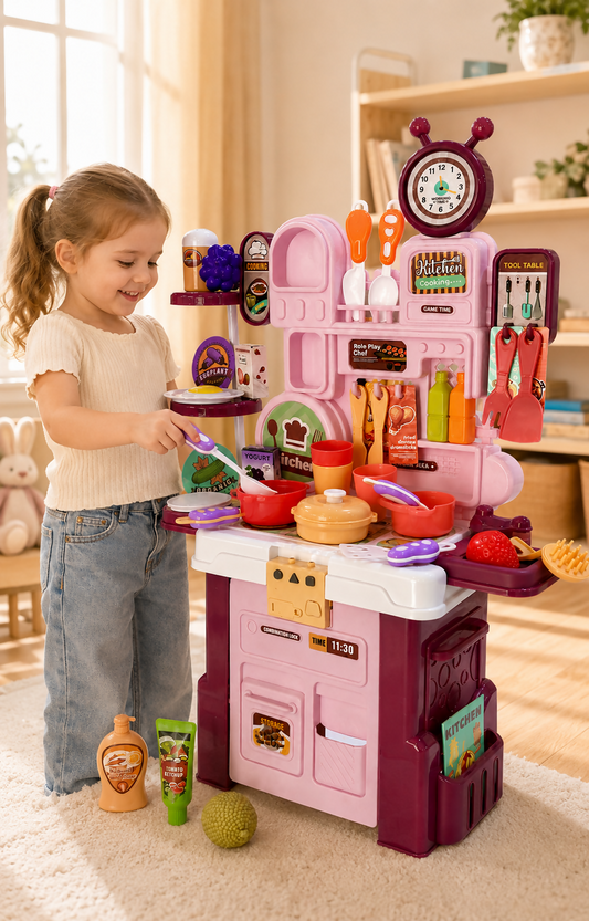 Complete Children’s Play Kitchen – 56 Pieces