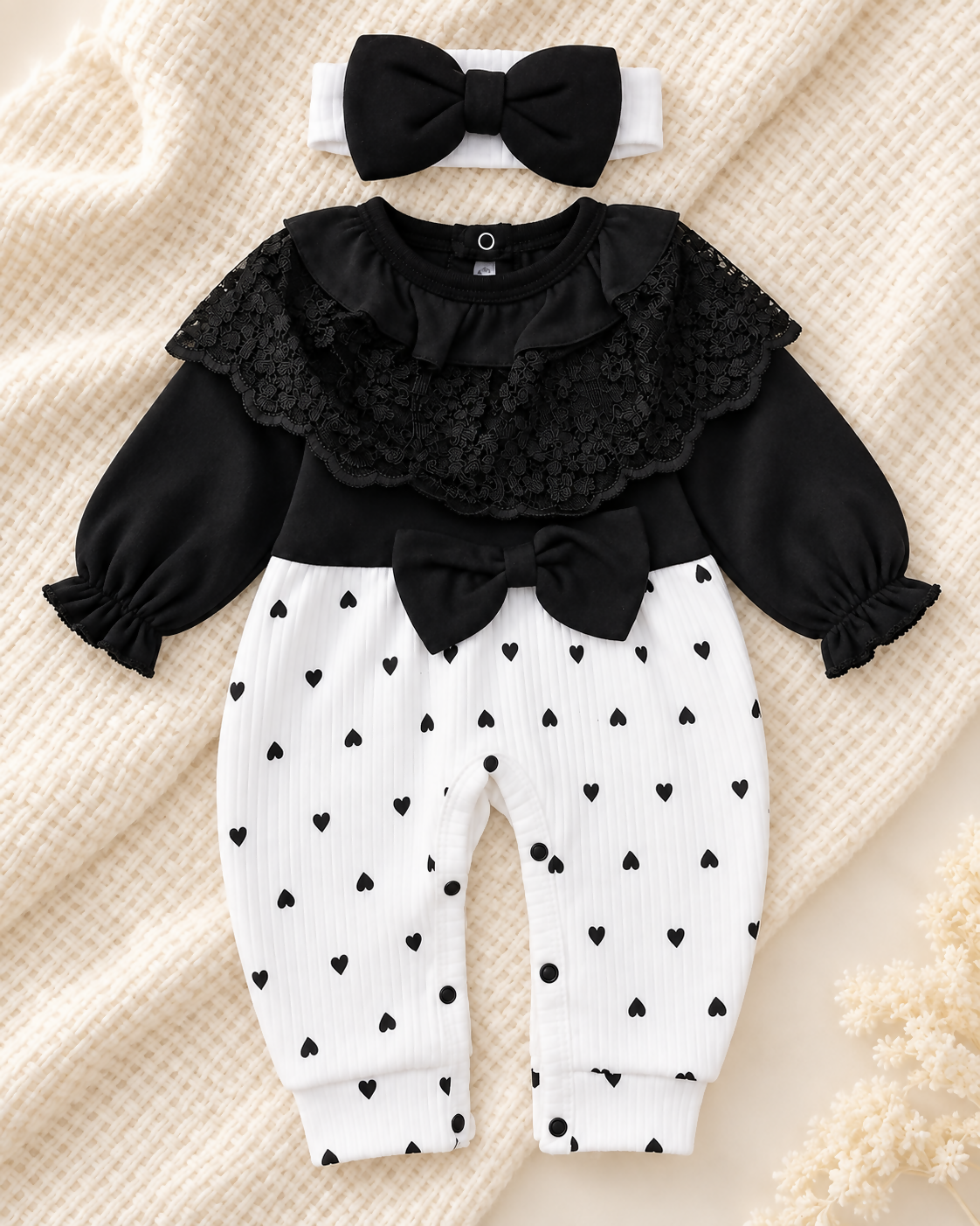 Turkish Baby Girl Romper with Matching Headband