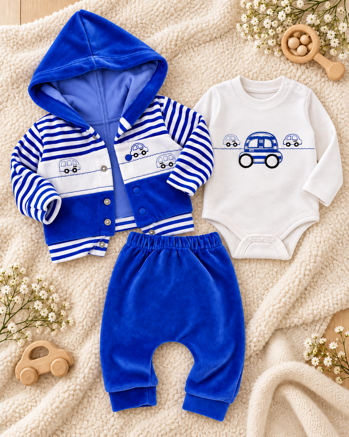 Turkish Baby Velour 3-Piece Set