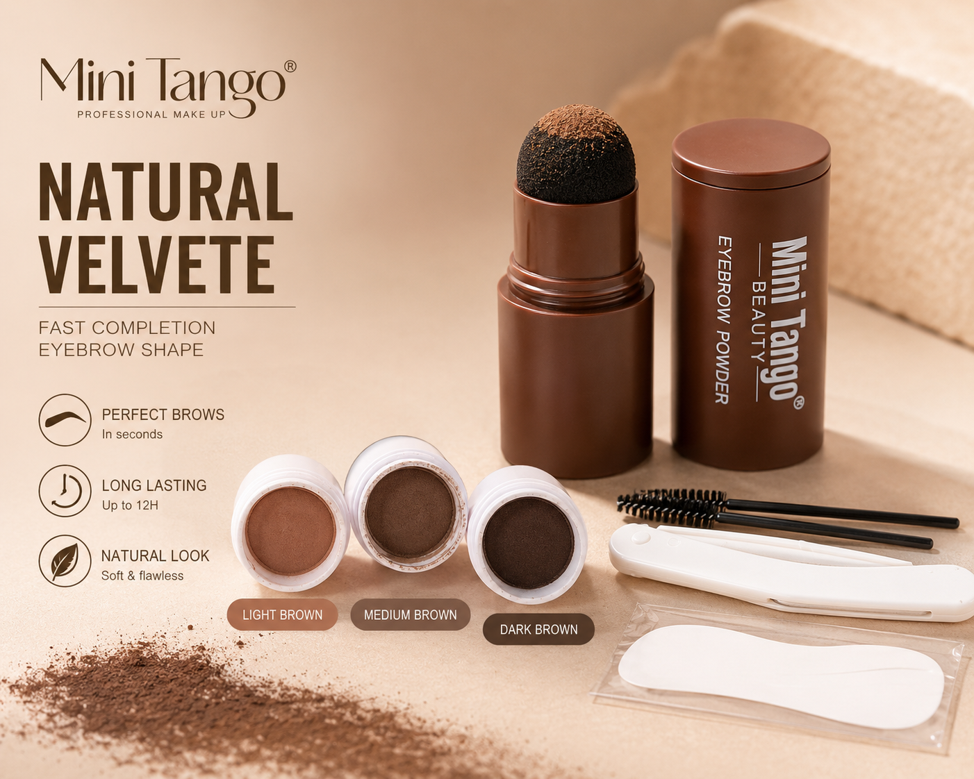 Mini Tango Natural Velvete Eyebrow Stamp Kit