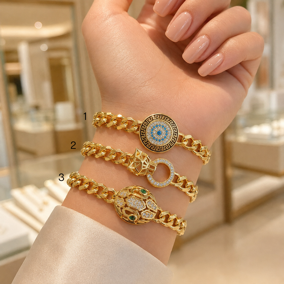 Statement Gold-Tone Chain Bracelets ✨