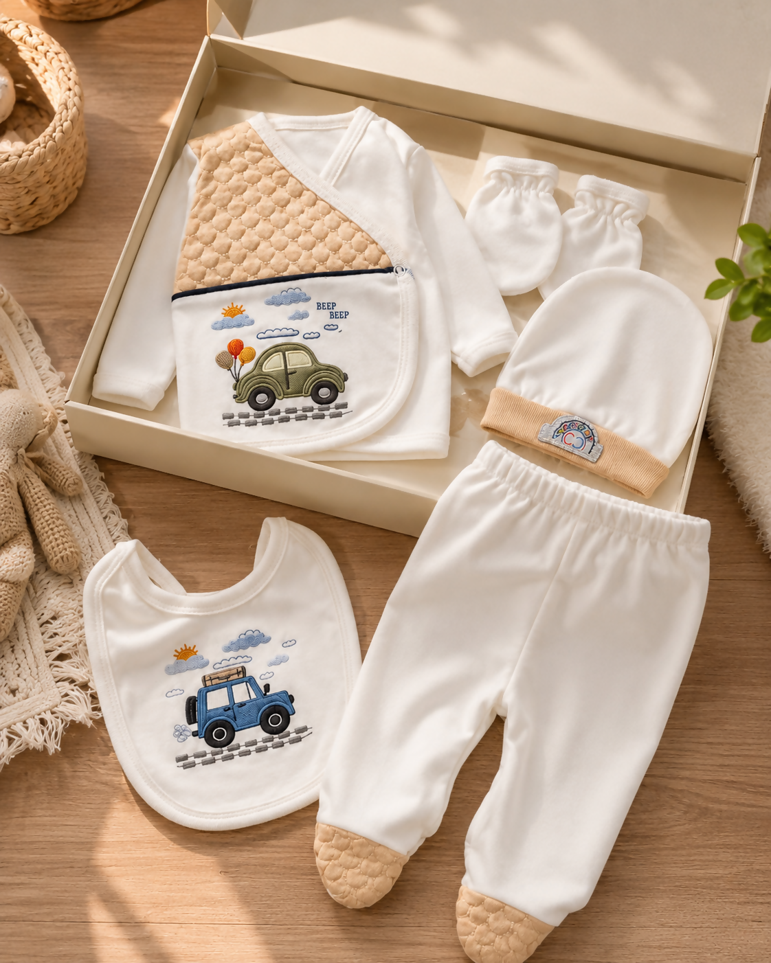 Turkish 5-Piece Newborn Pajama Set