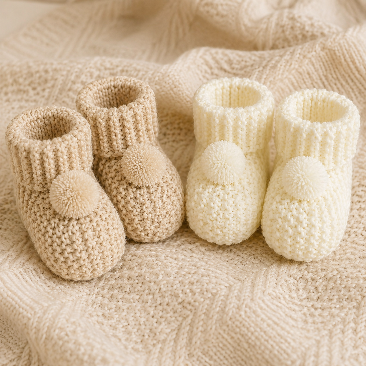 Baby Knitted Booties – 0–6 Months