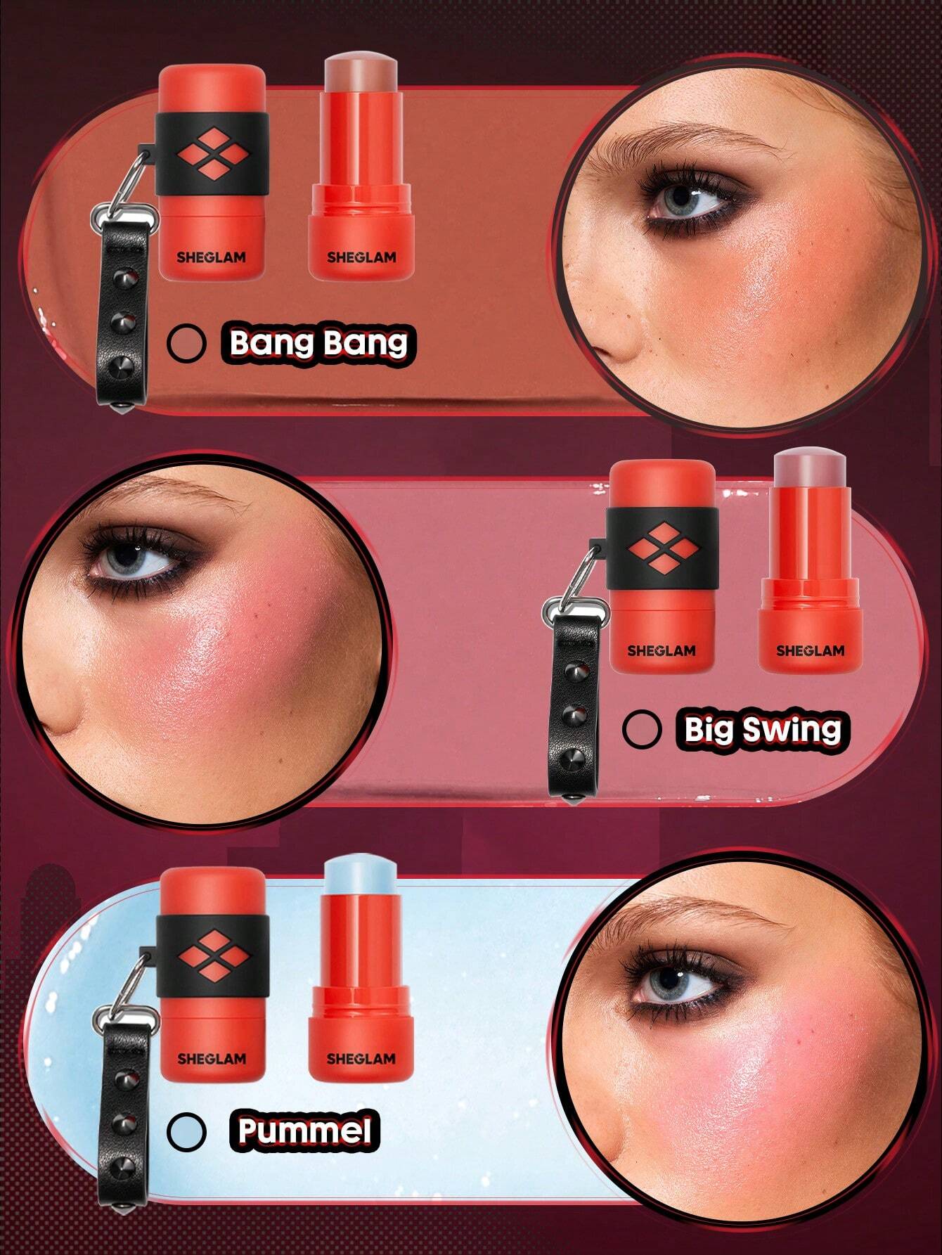 Harley Quinn X SHEGLAM Mischief Mallet Blush Stick – Bold Color, Playful Glow