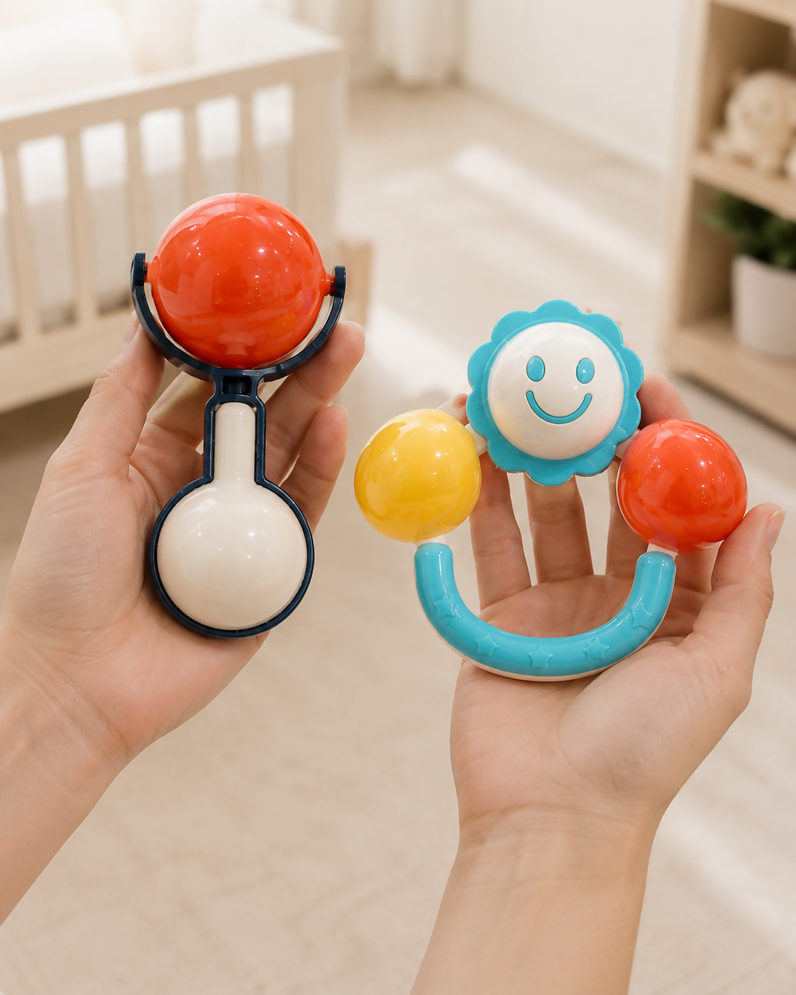 2-Piece Colorful Baby Rattle Set