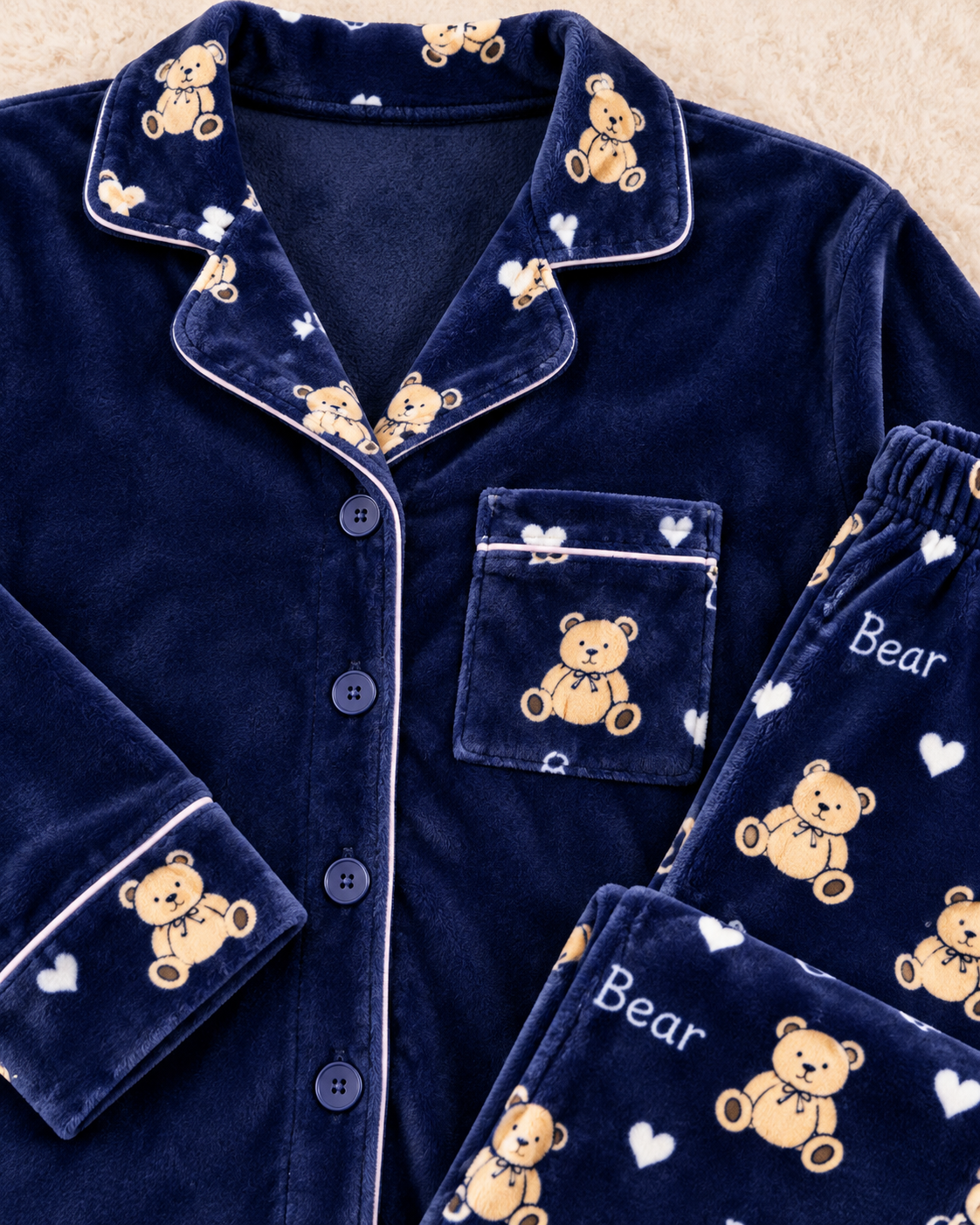 Women’s Plush Teddy Bear Pajama Set