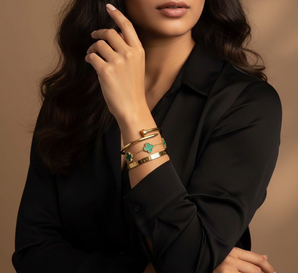 Luxurious Stacked Bracelet Set